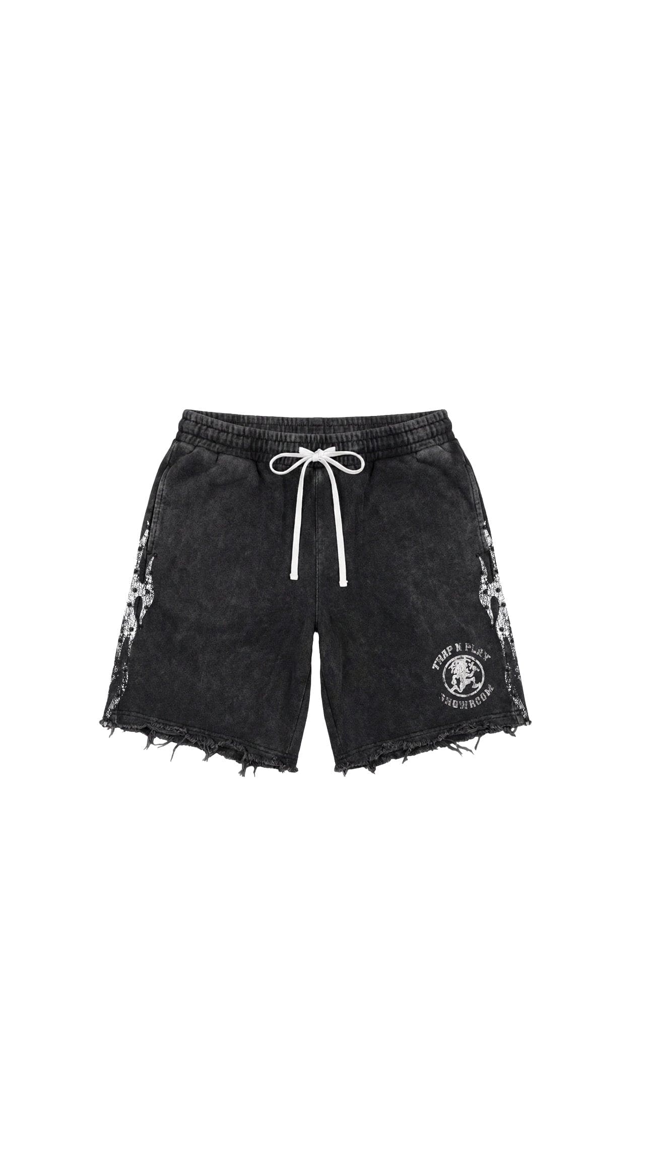 TrapnPlay Raw Hem shorts