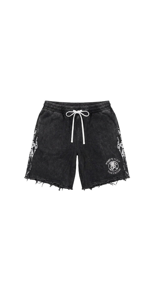 TrapnPlay Raw Hem shorts